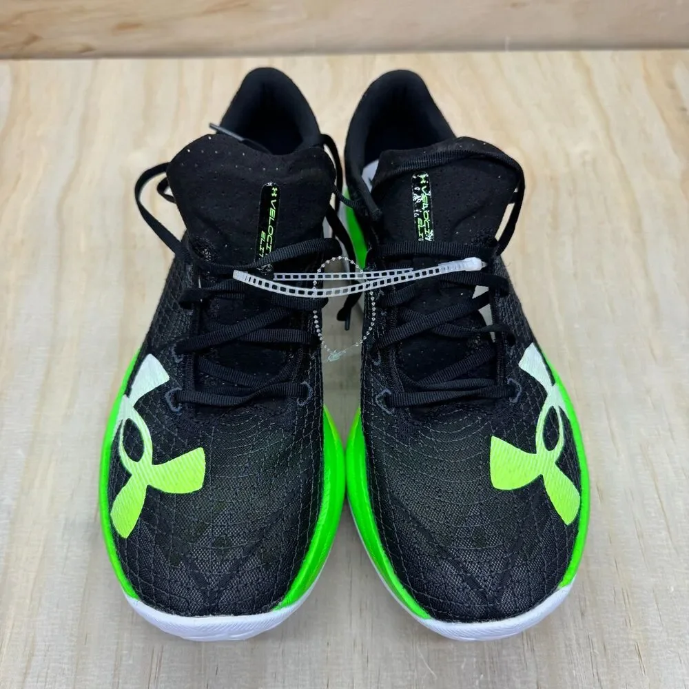 NEW Under Armour Flow Velociti Elite 2 Black Green Running sz 12 3027205-005